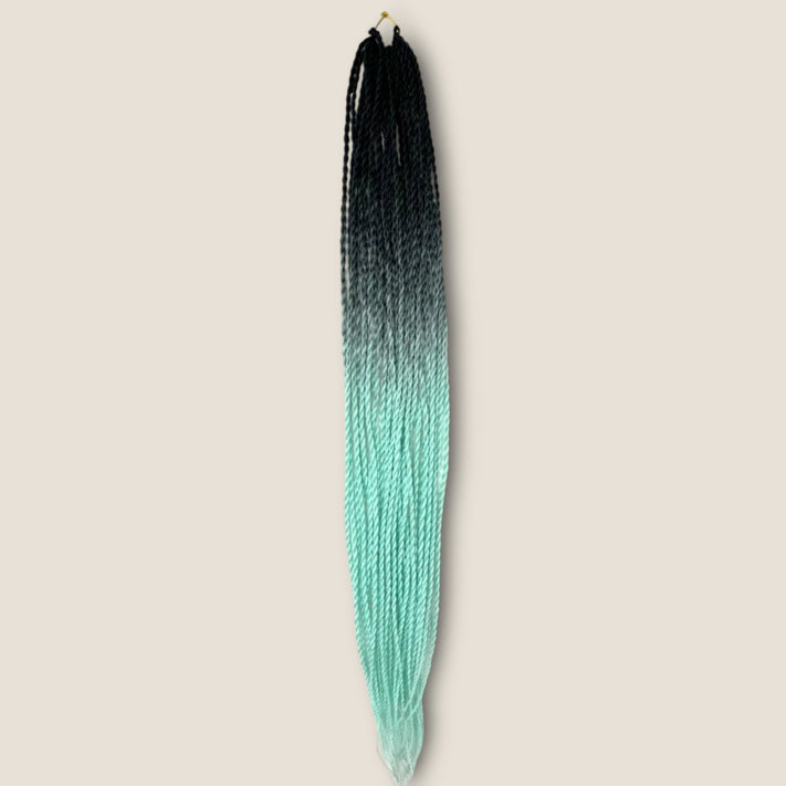 Senegalese Twists 70 cm zwart mintgroen ombre – crochet invlechthaar