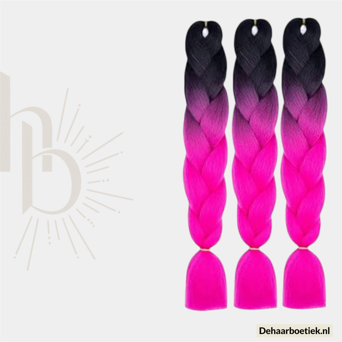 Bundel deal invlecht haar ombre zwart roze – foto 2 - De HaarBoetiek