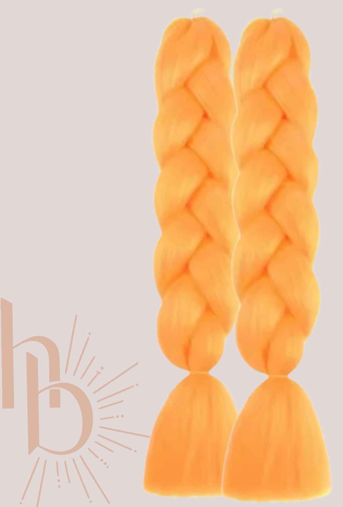 Oranje bundel invlecht haar - Duo set - De haarboetiek