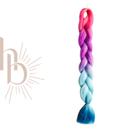 Invlecht haar rainbow shine paars-roze-blauw - De HaarBoetiek