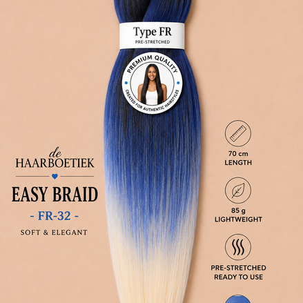 Easy braid invlechthaar blauw-blond ombre
