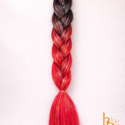 Premium shine invlecht haar zwart-rood - De HaarBoetiek