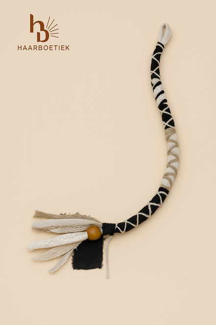 Clip in beige - zwart