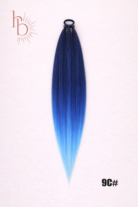 Sleek ponytail blauw - licht blauw | 65 CM | De haarboetiek