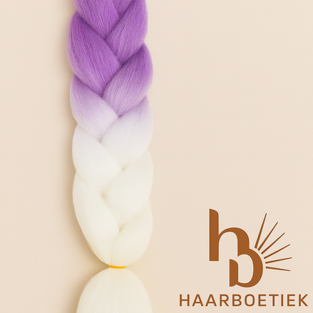 Invlecht haar paars-wit - De HaarBoetiek
