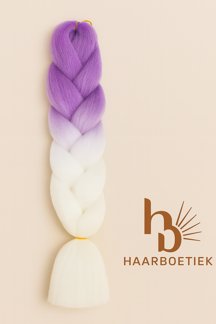 Invlecht haar paars - wit