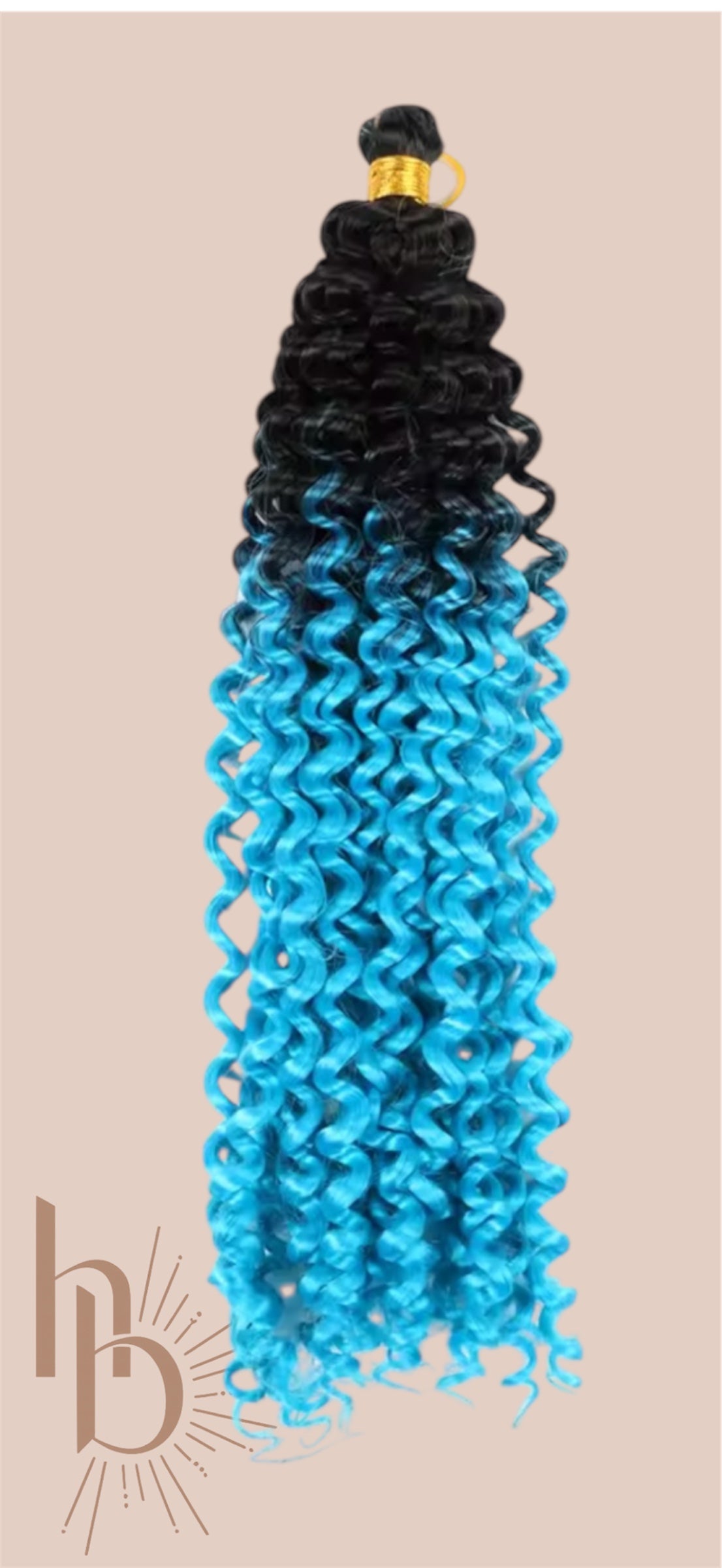 Afro curls invlecht haar ombre zwart-licht blauw - De HaarBoetiek