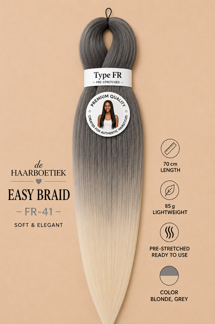 Easy braid ombre licht grijs blond