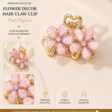 Summer bloem klem goud licht roze haaraccessoire voor zomerlooks - De HaarBoetiek
