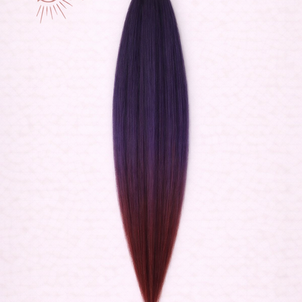 Sleek ponytail paars rood 65cm strakke paardenstaart - De HaarBoetiek