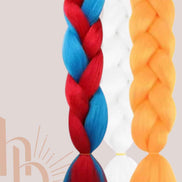 Koningsdag invlecht haar mix rood - wit blauw - oranje