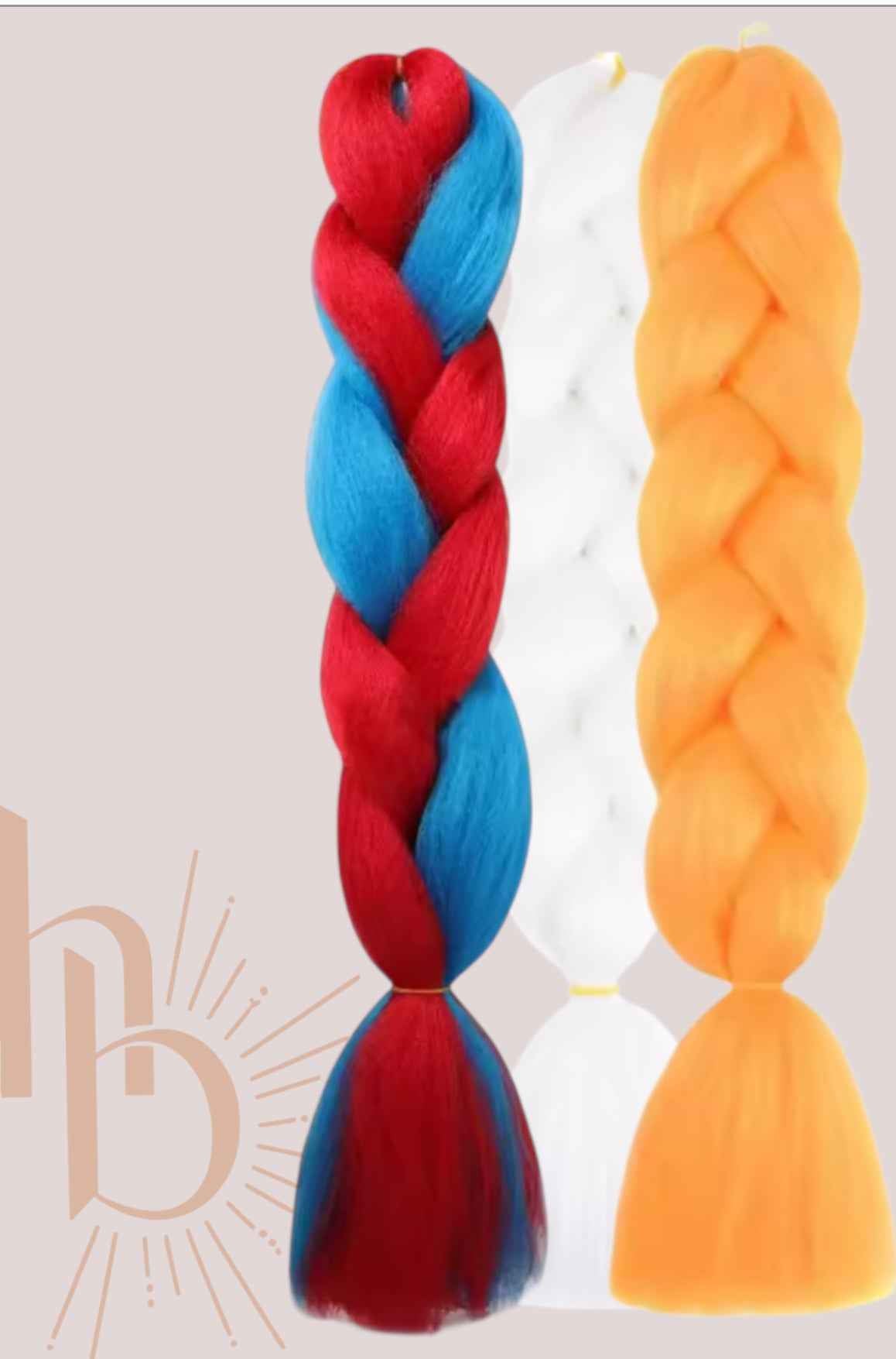 Koningsdag invlecht haar mix rood - wit blauw - oranje