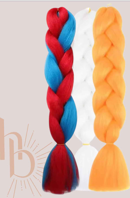 Koningsdag invlecht haar mix rood - wit blauw - oranje