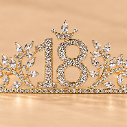 18 Jaar Verjaardagstiara – Goud met Strass – De HaarBoetiek