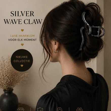 Weave haarklem antraciet haaraccessoire - De HaarBoetiek