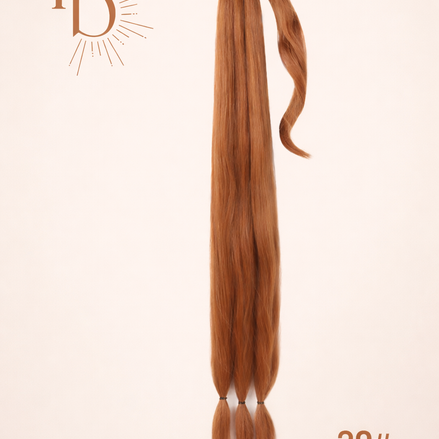 XL premium vlechtstaart licht bruin 80cm braid ponytail - De HaarBoetiek