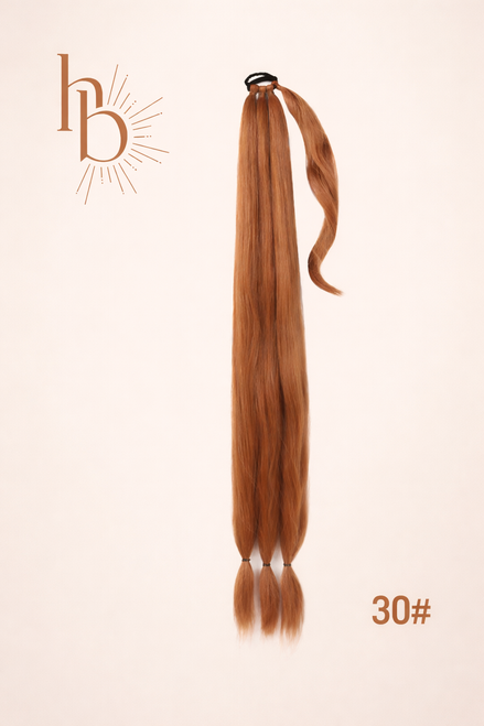 XL Premium ponytail - vlecht licht bruin | De haarboetiek
