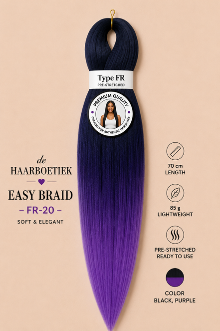 Easy braid ombre paars