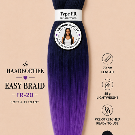 Easy braid invlechthaar paars ombre
