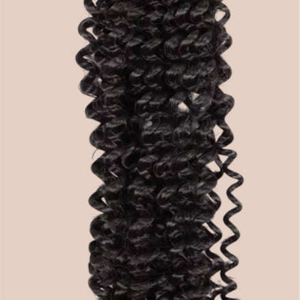 Afro curls invlecht haar donker bruin - De HaarBoetiek