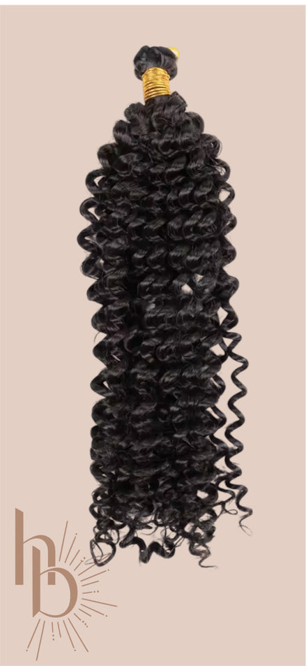 Afro curls donker bruin invlecht haar | De haarboetiek Zeeland