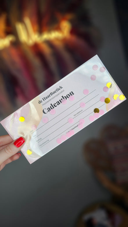 Kadobon €50 | Bestel vóór 12:00, morgen stralen! | De haarboetiek.nl