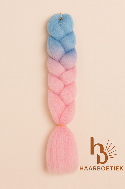 Invlecht haar blauw - roze | De haarboetiek