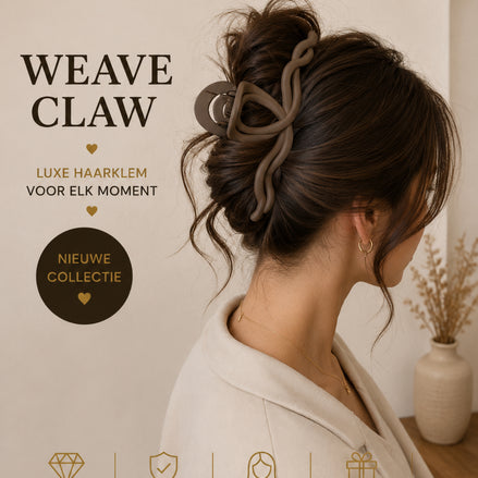 Weave haar klem mat bruin