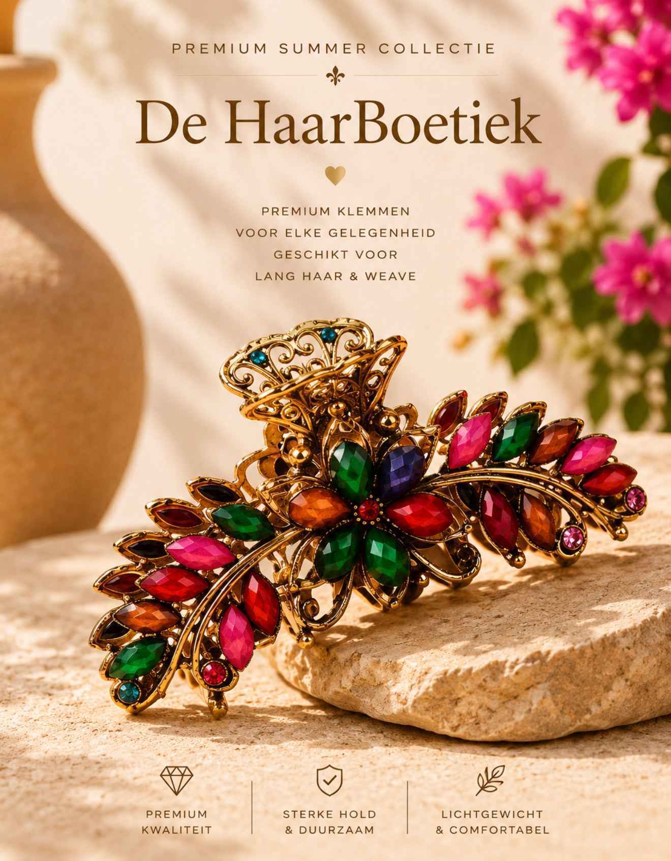 Summer strass regenboog haar clip