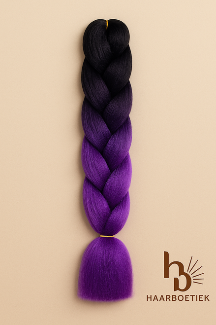 Invlecht haar paars - zwart | De haarboetiek