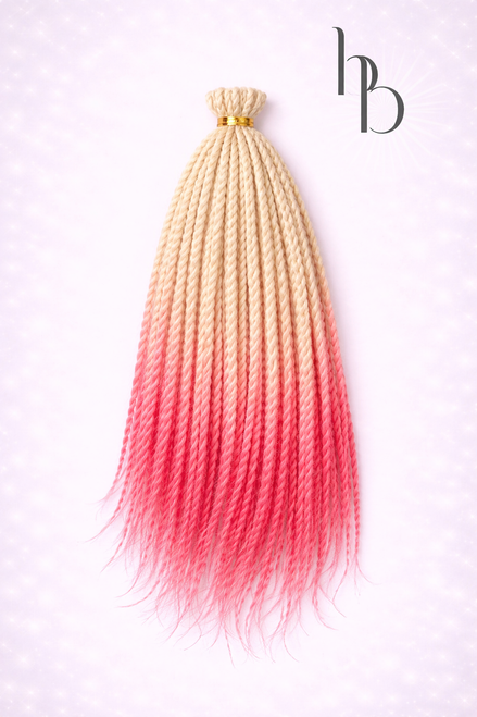 Premium dreadlocks twist ombre blond - roze - De haarboetiek