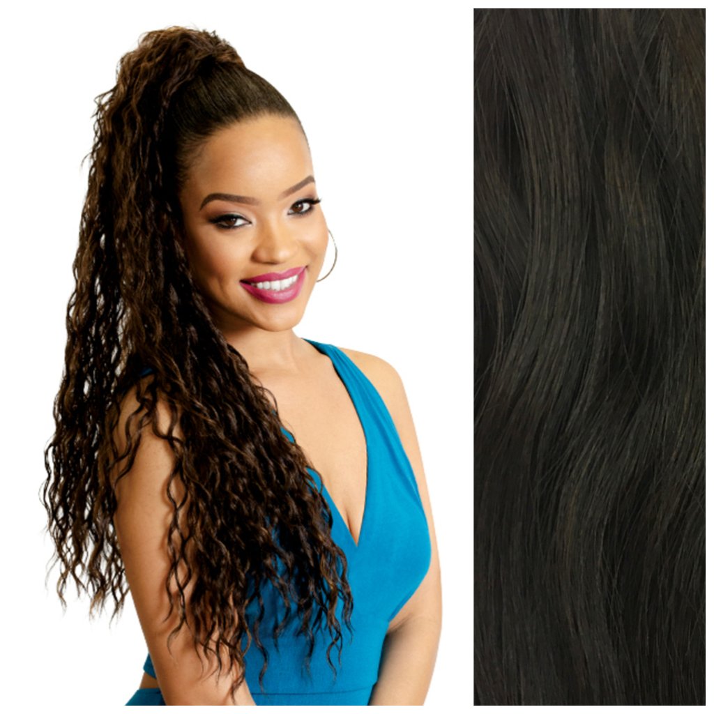 Krullende Ponytail Becky 60 cm – Bruin (4) – De HaarBoetiek