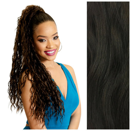 Krullende Ponytail Becky 60 cm – Bruin (4) – De HaarBoetiek