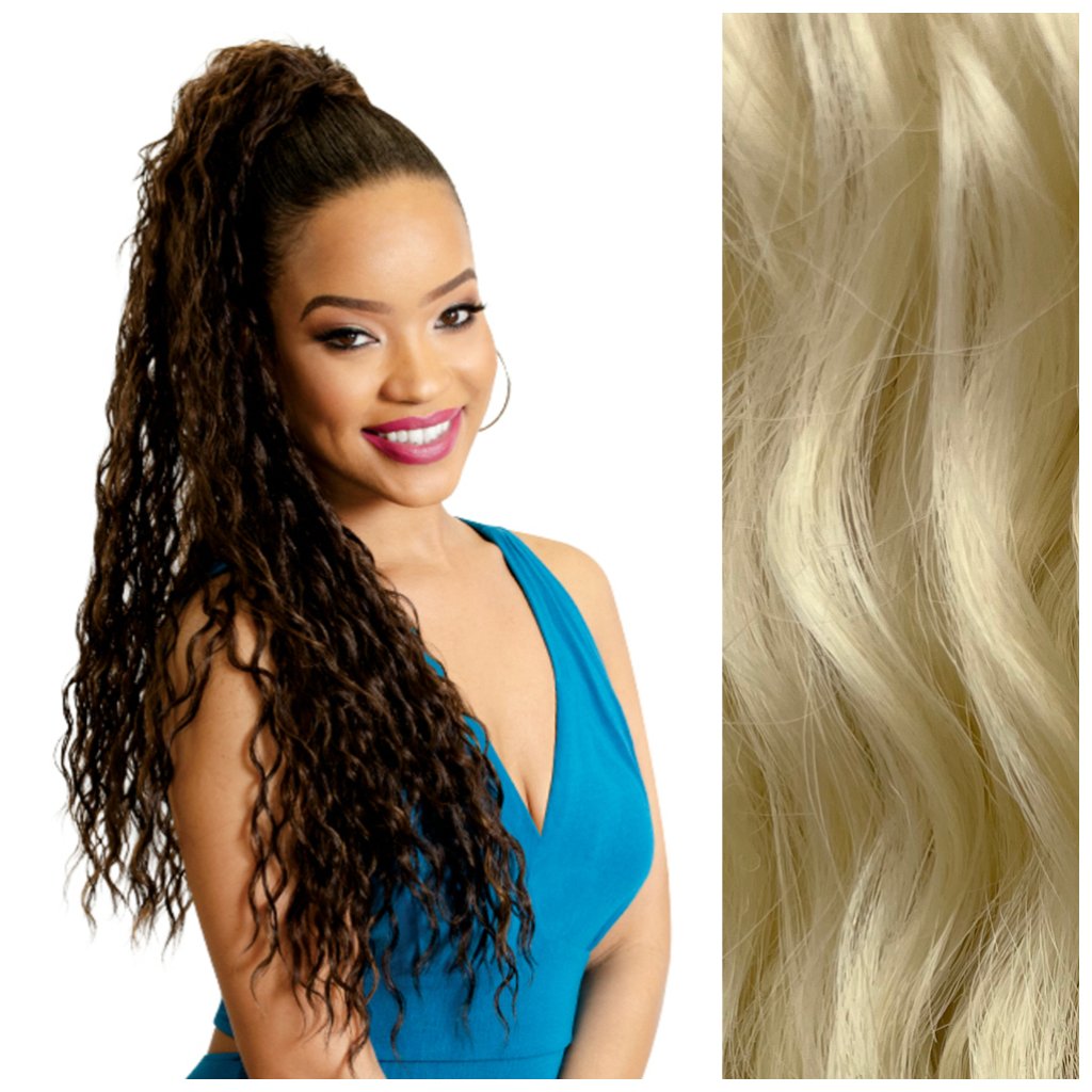 Krullende Ponytail Becky 60 cm – Lichtblond (613) – De HaarBoetiek