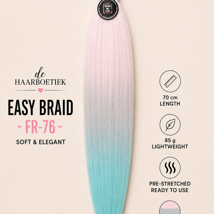 Easy braid invlechthaar licht roze en licht blauw