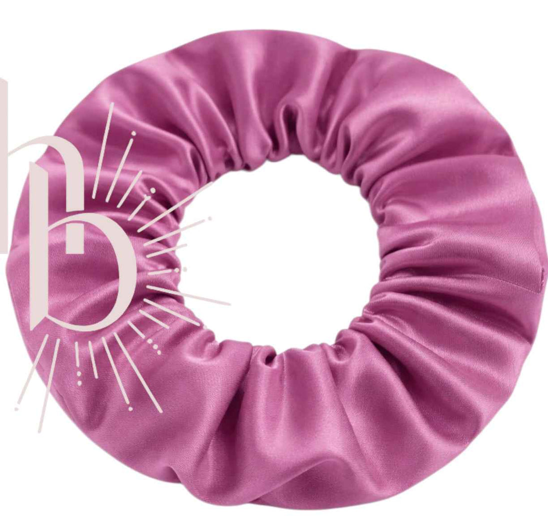 Srunchie paars - roze - satijn | XL