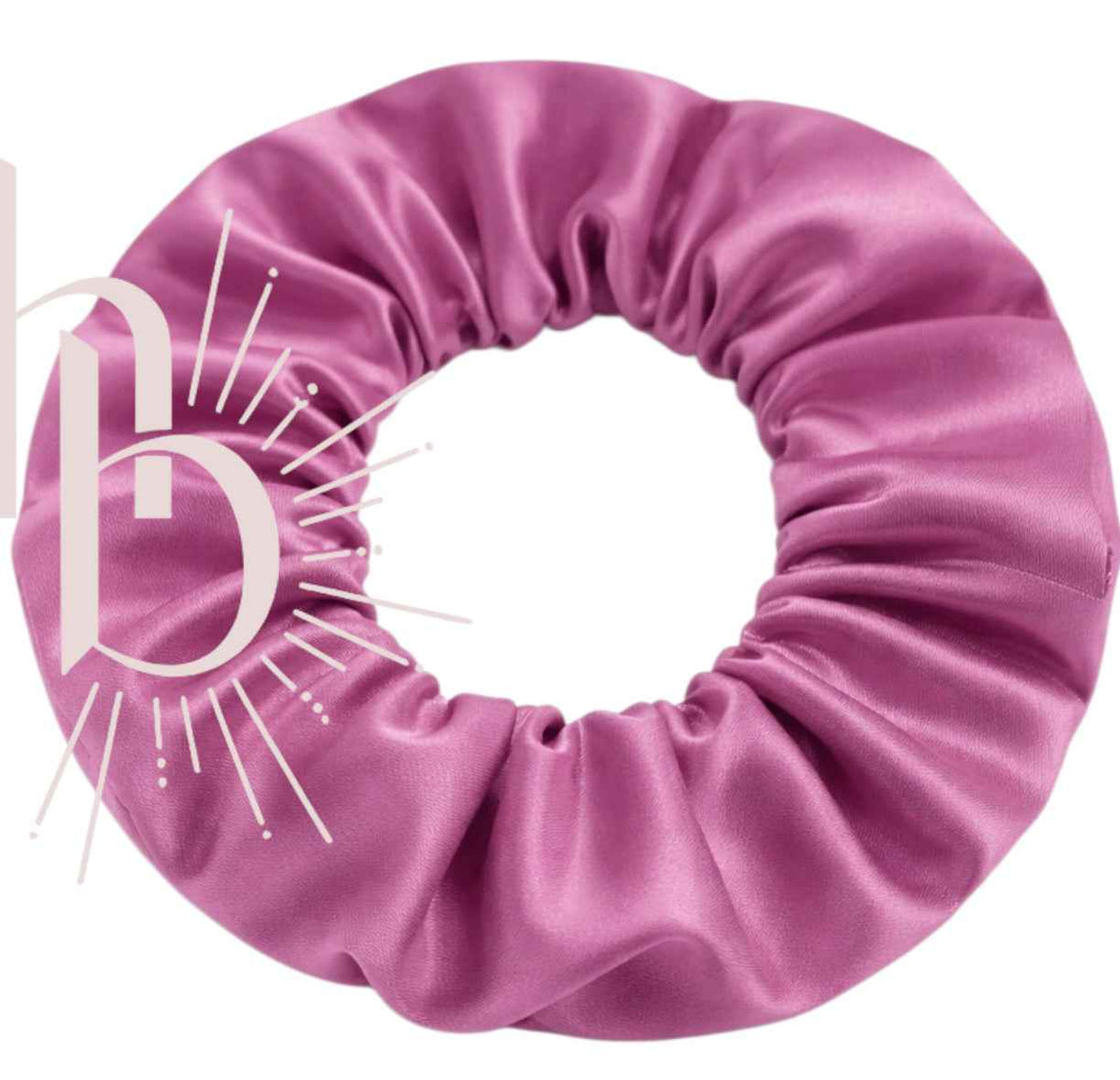 Satijnen scrunchie XL paars roze - De HaarBoetiek