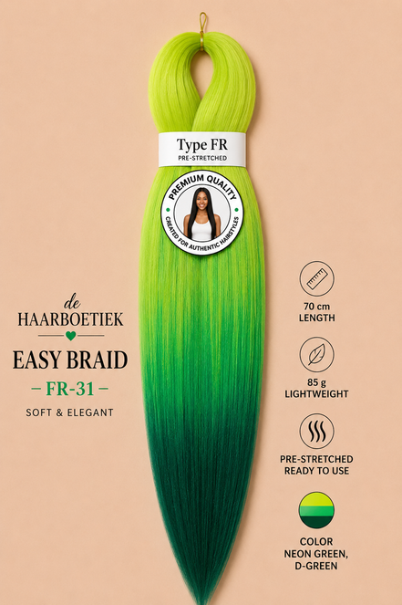 Easy braid ombre groen