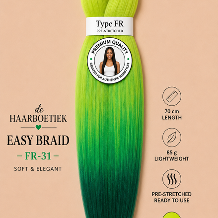 Easy braid invlechthaar groen ombre