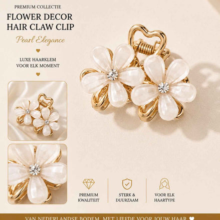 Summer bloem klem goud wit haaraccessoire voor weave en braids - De HaarBoetiek