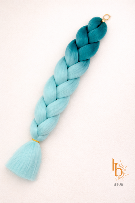 Premium invlecht haar turquoise - licht blauw | de haarboetiek