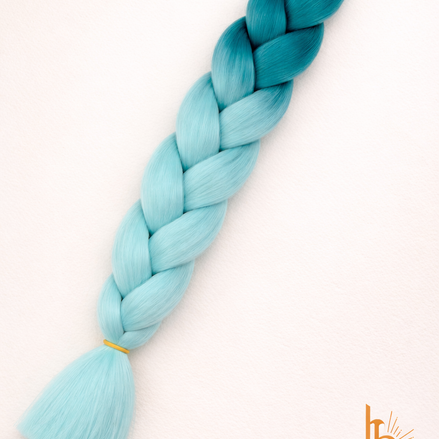 Premium invlecht haar turquoise-licht blauw - De HaarBoetiek