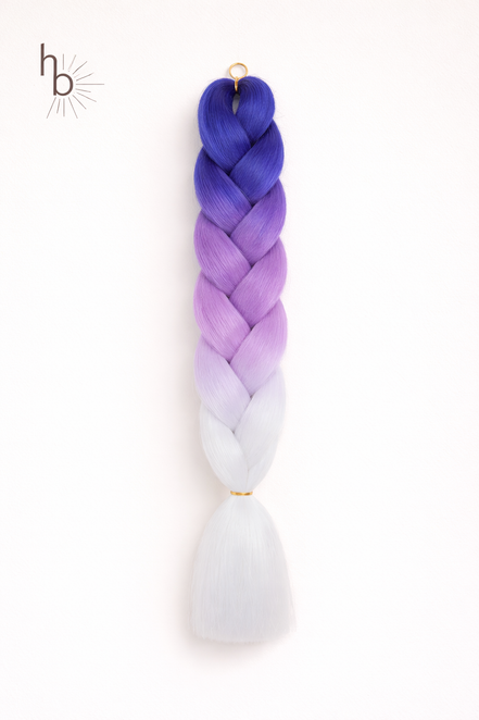 premium invlecht haar blauw - lila - wit | de haarboetiek