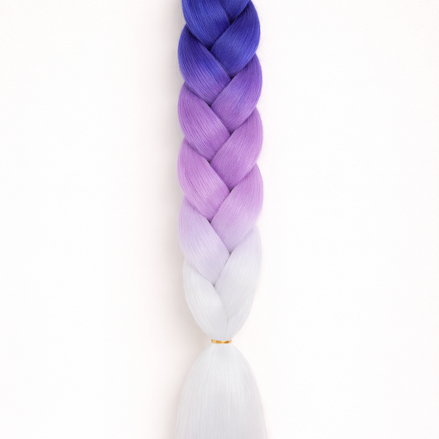 Premium invlecht haar blauw-lila-wit - De HaarBoetiek