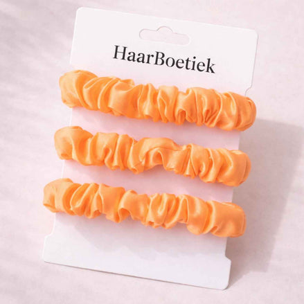 Scrunchies set licht oranje - 3x - de haarboetiek