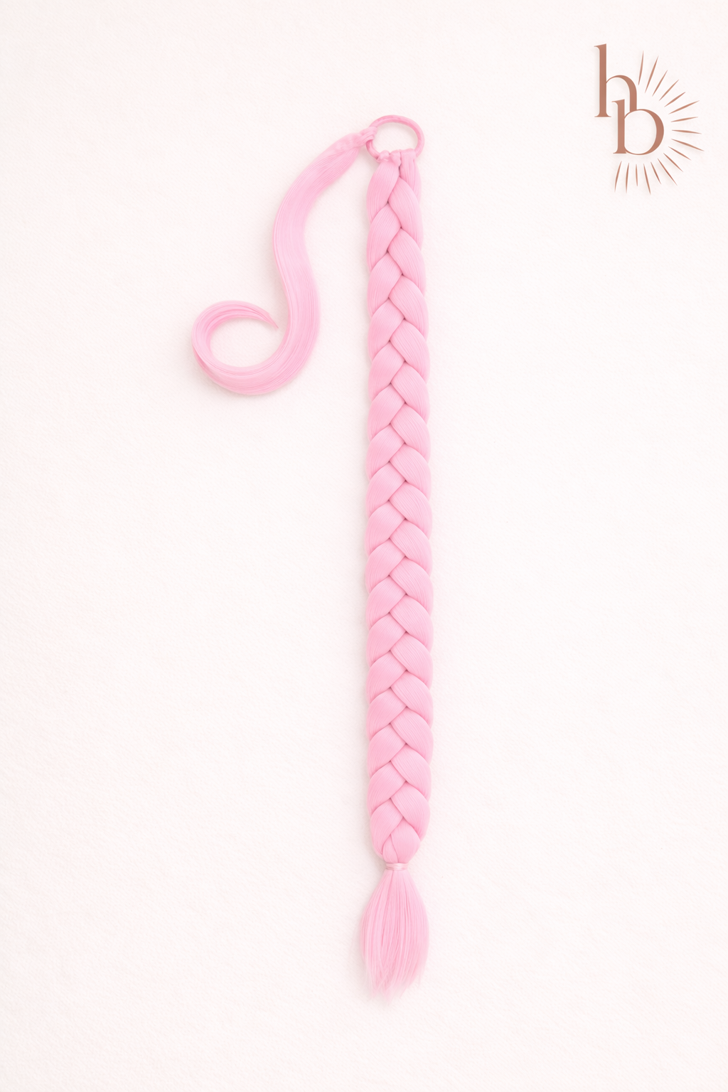 Premium vlecht ponytail roze | De haarboetiek | 70 CM