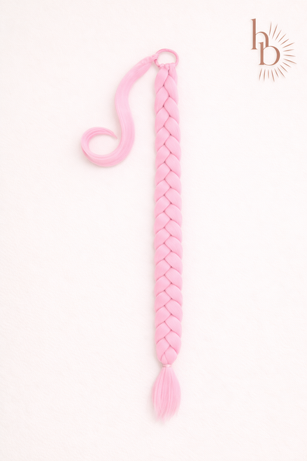 Premium vlecht ponytail roze | De haarboetiek | 70 CM