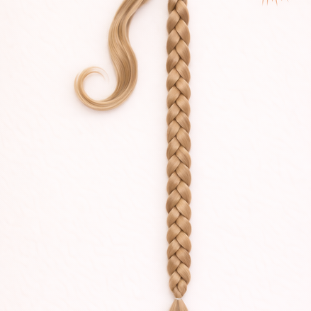 Premium vlechtstaart donker blond 70cm braid ponytail - De HaarBoetiek