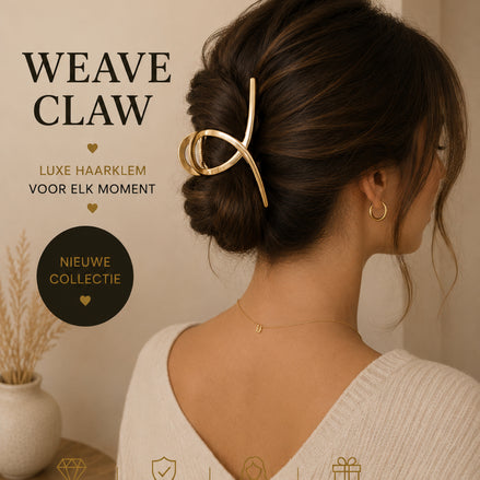 Premium weave haarklem goud haaraccessoire - De HaarBoetiek