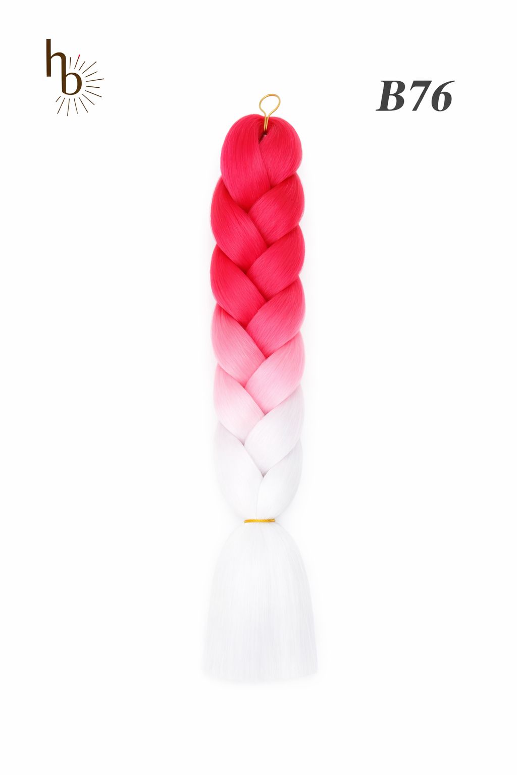 Premium invlecht haar donker roze-wit - De HaarBoetiek